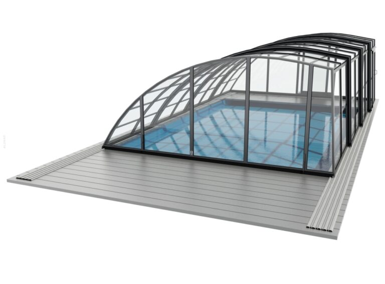 Hohe Poolüberdachung Aluna® Delta II Hohe Poolüberdachung Aluna® Delta II