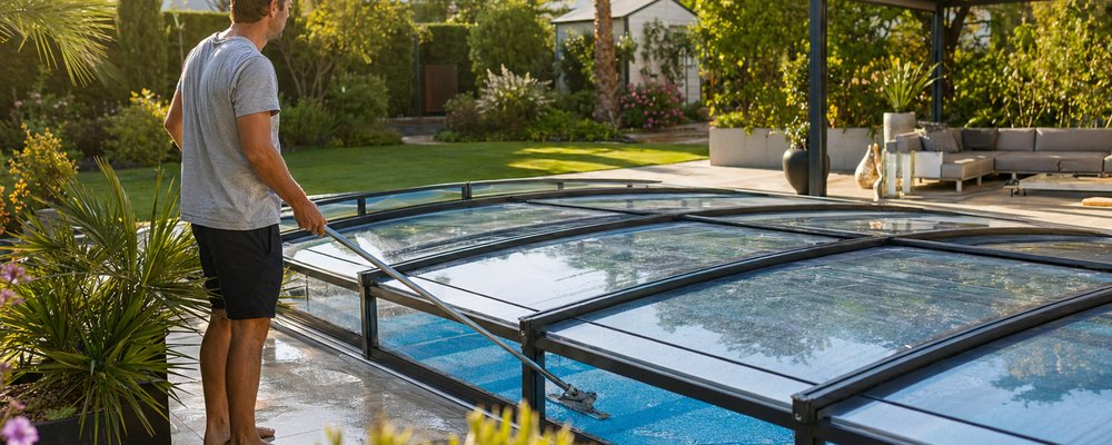 Wie reinige ich die Poolüberdachung richtig? Wie reinige ich die Poolüberdachung richtig?