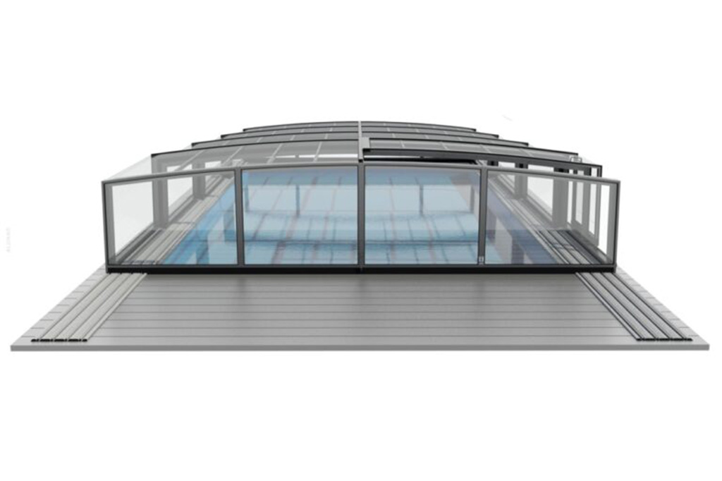 Flache Schwimmbadüberdachung Aluna® H2O Flache Schwimmbadüberdachung Aluna® H2O