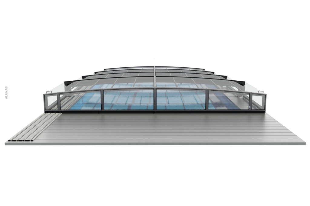 Flache Poolüberdachung Aluna® Exclusive Line R1 Flache Poolüberdachung Aluna® Exclusive Line R1