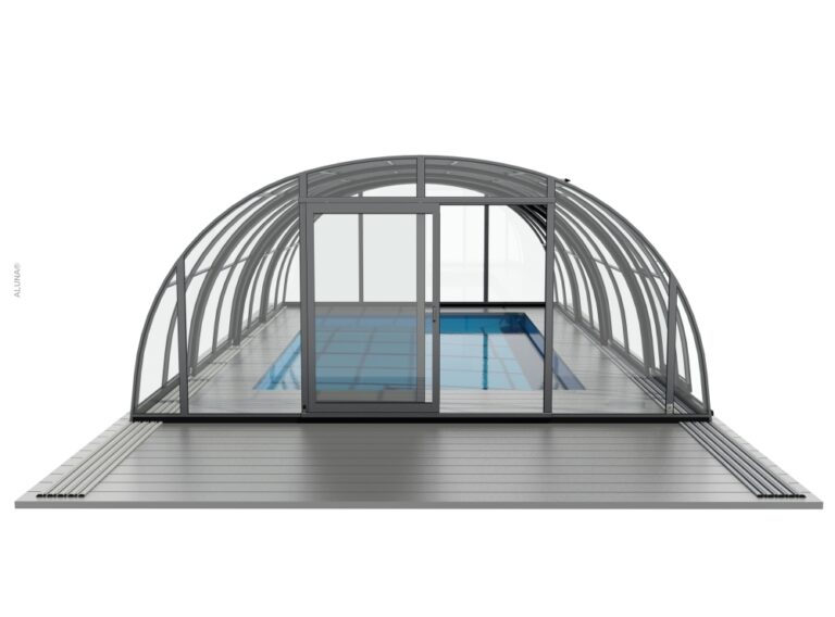 Hohe Schwimmbadüberdachung Aluna® Opera Hohe Schwimmbadüberdachung Aluna® Opera