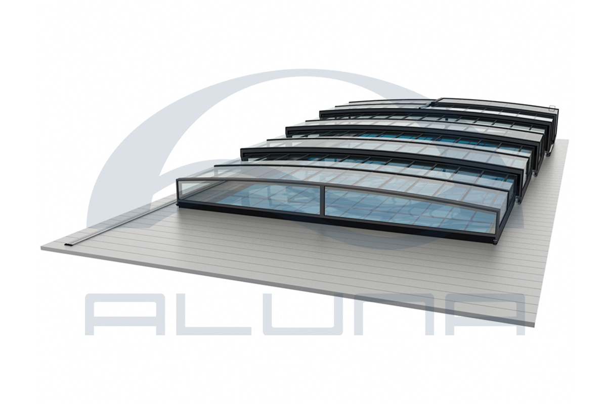 Flache Poolüberdachunge Aluna® Nero R1 Flache Poolüberdachunge Aluna® Nero R1