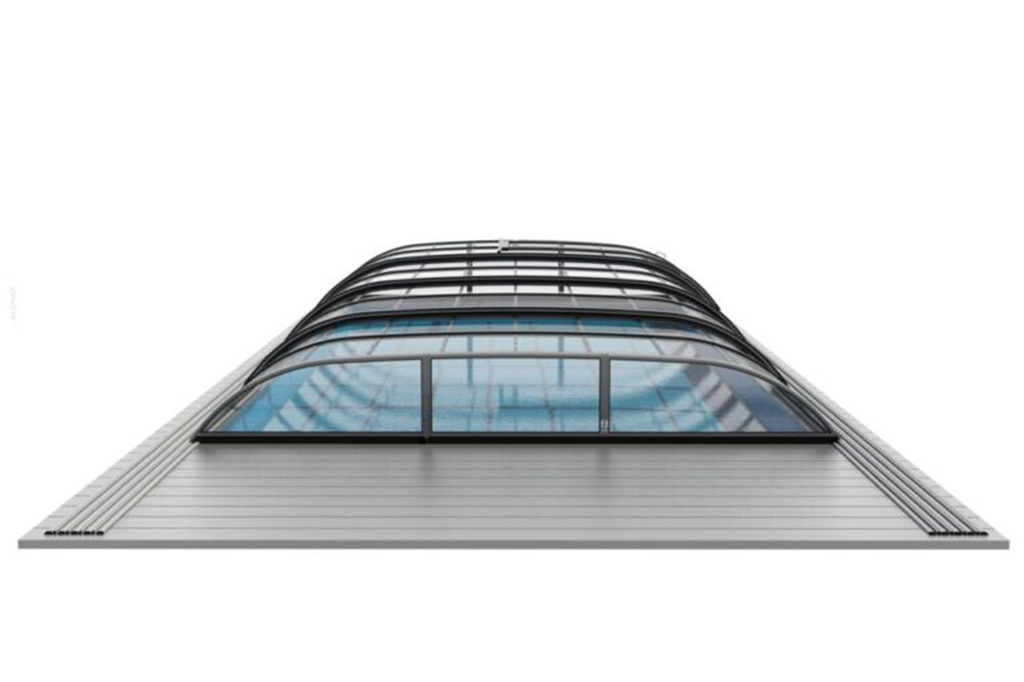 Niedrige Schwimmbadüberdachung Aluna® Wave Pro Niedrige Schwimmbadüberdachung Aluna® Wave Pro