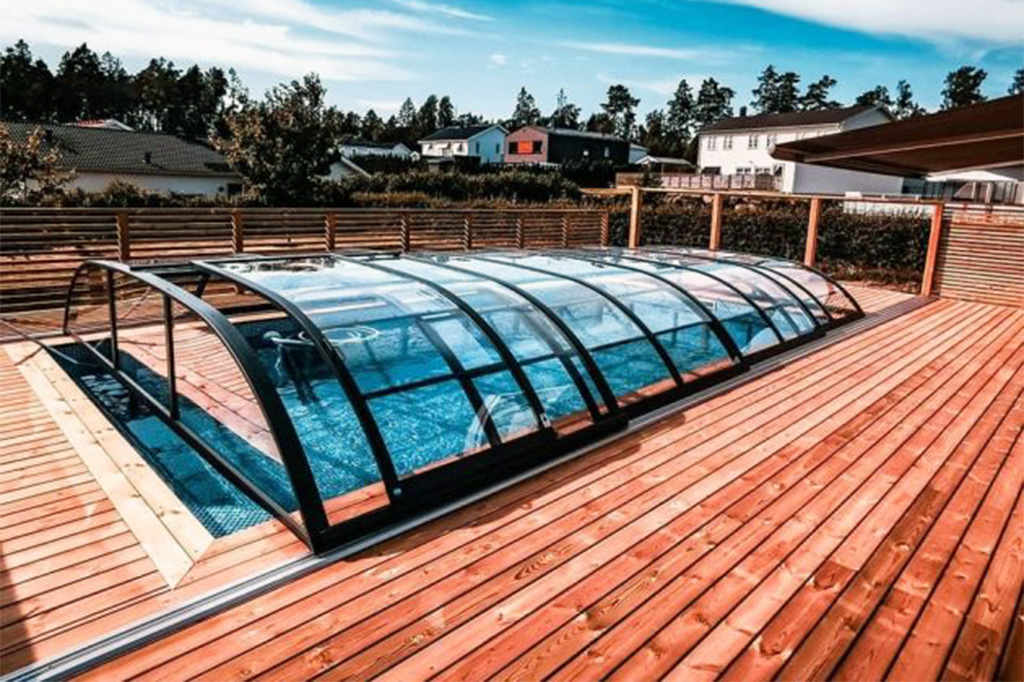 Schwimmbadüberdachung Aluna® Wave Pro Schwimmbadüberdachung Aluna® Wave Pro